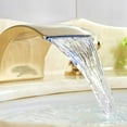 thumbnail image 5 of LED Light Waterfall Widespread Bathroom Basin Faucet 2 Crystal Knobs Sink Mixer Tap Gold Polished, 5 of 11