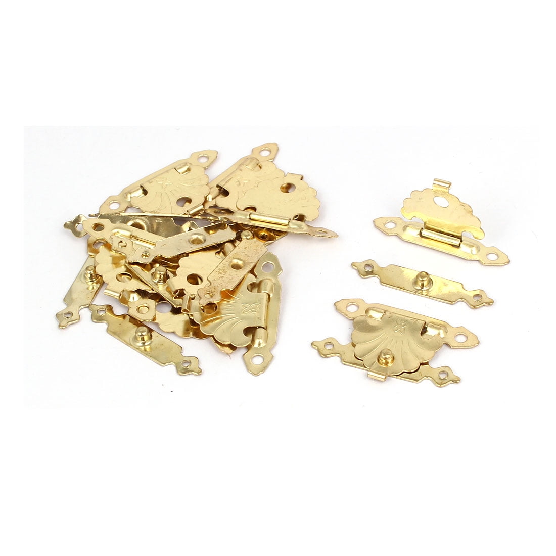 Jewelry Box Case Latches Hasp Catch Lock Gold Tone 38x24x3mm 10pcs