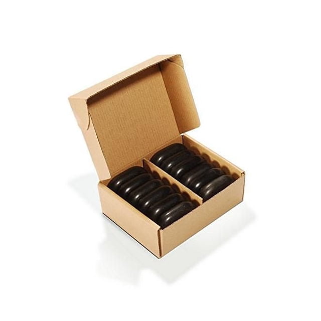 Master Massage Middium Size Flat Ovular Basalt Hot Stone Massage 8 piece Pack 2.6" x 1.9" x 0.7" Rock