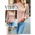 thumbnail image 7 of SLADYGLO Women Mock Neck Sequins Balloon Sleeve Ribbed Knit Tunic Sweater, 7 of 7