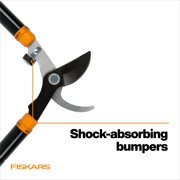 Fiskars Telescopic Bypass Lopper Garden Tool, 24.5-37 Steel Handle and Blade, Black and Orange
