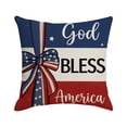 thumbnail image 5 of Let Freedom Ring Stars Fireworks Red White Flower Throw Pillow Covers, 18 x 18 Inch 4th of July Patriotic Independence Memorial Day USA Flag Cushion Case for Sofa Couch Set of 4, 5 of 8