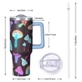 thumbnail image 3 of Travel 40oz Mushrooms Tumblers with Lids Straws Vacuum Insulated Mushrooms Tumbler with Handle Flip Straw Lid Leak Proof Stainless Steel Travel Accessories Must Have, 3 of 5