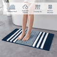thumbnail image 3 of Luxury Chenille Bathroom Rug Mat，2 PCS Extra Soft Thick Absorbent Shaggy Bath Rugs, Non-Slip Machine Wash Dry Plush Bath Mats for Bathroom, Shower, and Tub, 20" x 32" Plus 16" x 24", Navy, 3 of 6