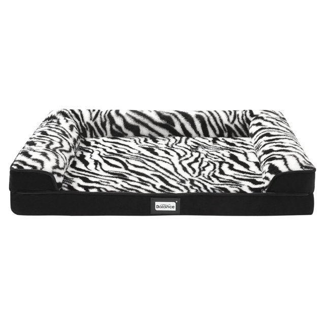 BALANCE Cama ortopédica para perros, sofá de espuma para perros para dormir, sofá para mascotas con funda extraíble lavable y fondo antideslizante, cómoda cama para perros grandes, color negro