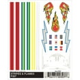PineCar Dry Transfer Decals for Pinewood Derby Cars Stripes & Flames