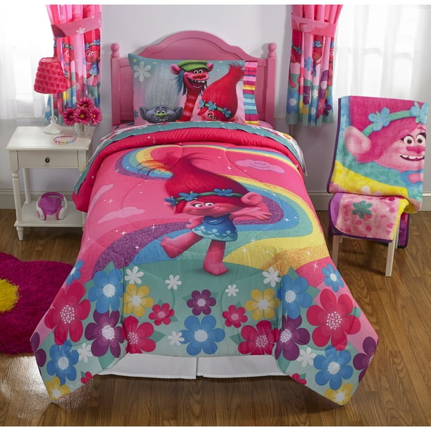 Trolls BedinaBag, Kids Bedding Bundle Set, 4Piece Twin Walmart