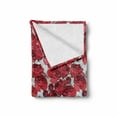 thumbnail image 2 of Floral Soft Flannel Fleece Throw Blanket, Vibrant Graphic Design Roses Pattern Blossoms Romantic Bouquet Illustration, Cozy Plush for Indoor and Outdoor Use, 70" x 90", Purple Pink Red, by Ambesonne, 2 of 6