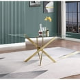 thumbnail image 2 of Rectangle 60" x 38" Dining Table with Clear Tempered Glass and Gold Chrome, 2 of 2