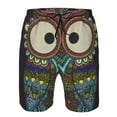 thumbnail image 4 of Wukai Boho Owl Print Beach Trunks with Compression Liner Swimsuit Quick Dry Beach Sports Shorts with Pocket-XX-Large, 4 of 8
