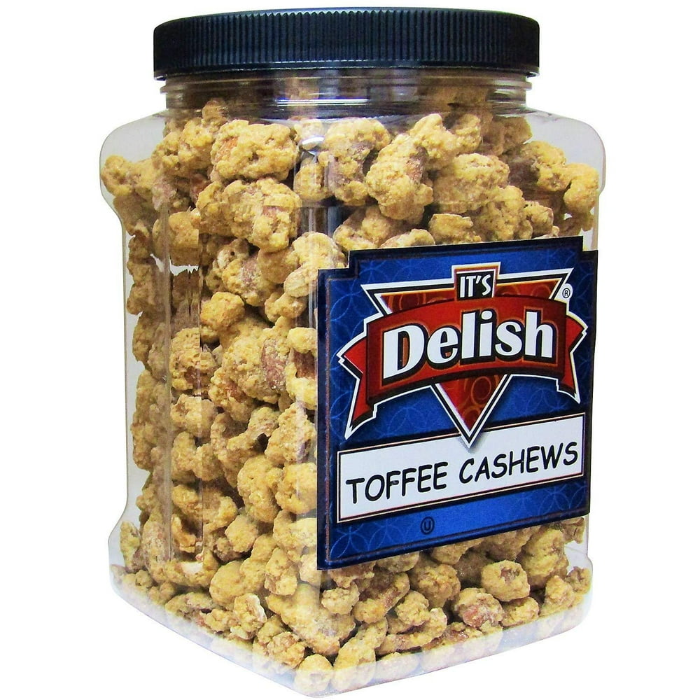 Gourmet Toffee Coated Cashews by Its Delish 2.3 LBS Jumbo Reusable