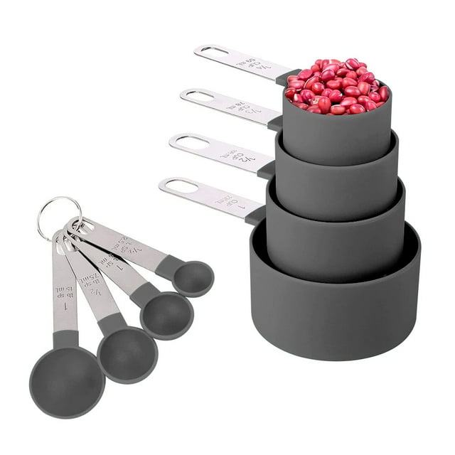 Juego Tazas y Cucharas Medidoras de Cocina - Coquo - Set 8 Piezas