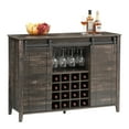 thumbnail image 1 of Farmhouse Wine Bar Cabinet, 47in Coffee Bar with Sliding Barn Door, Buffet Sideboard Design with 16 Bottle Wine Rack and Glass Storage, Perfect for Dining and Living Spaces, Dark Rustic Oak, 1 of 8