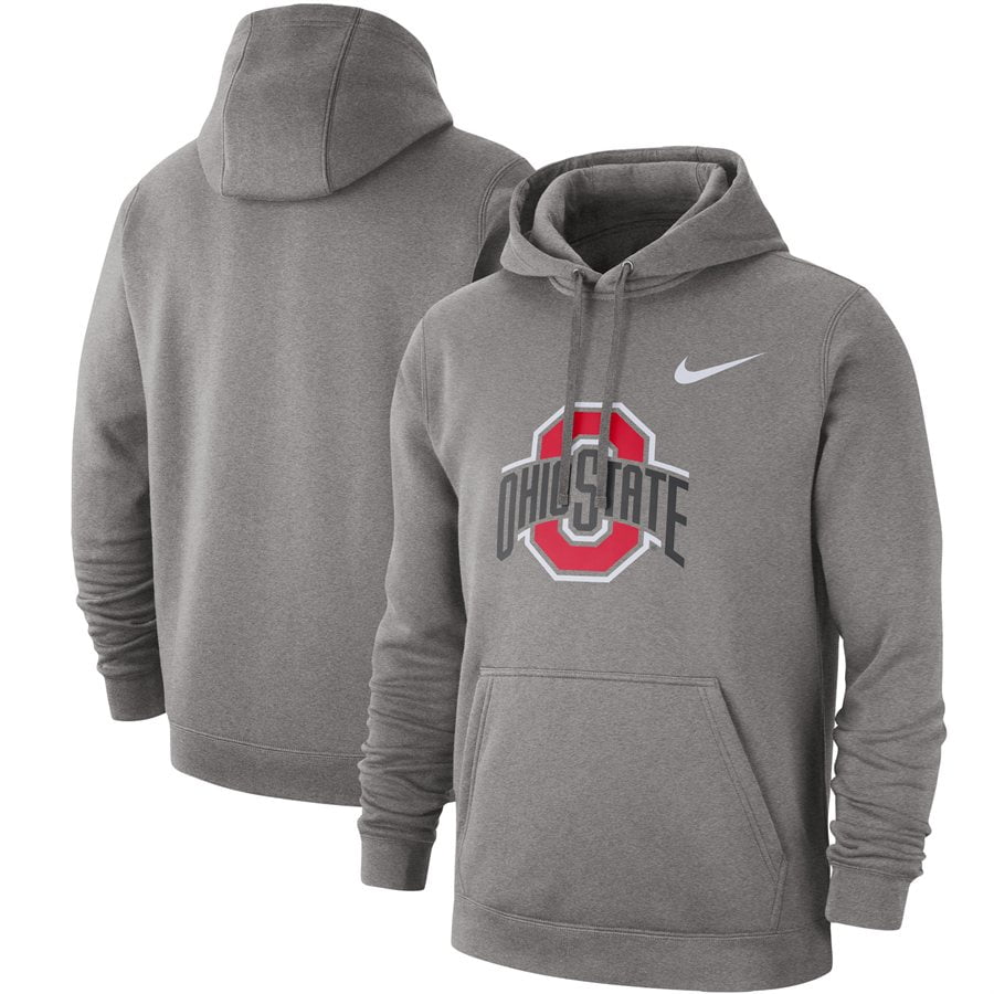 Nike Men's Ohio State Buckeyes Gray Club Fleece Pullover Hoodie ...