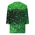 thumbnail image 2 of TaTaai Women's St. Patrick's Day Printed T-Shirt V-Neck 3/4 Sleeve Loose Fit Casual Top Irish Festival Design Spring Holiday Blouse Gift, 2 of 5
