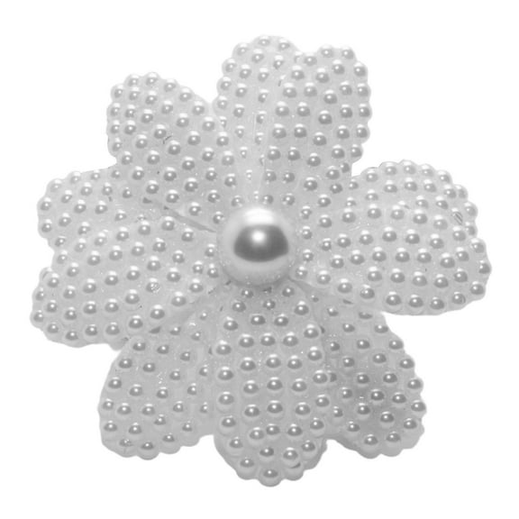 GROFRY Decorative Rhinestone Center Beautiful Lady Hair Clip White Faux Pearls Bow Hairpin Hair Accessories