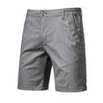 thumbnail image 1 of DPTALR Men Casual Solid Zip-fly Straight-leg Knee Length Button Mid Waist Cargo Pants, 1 of 3