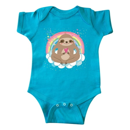 

Inktastic Sloth Yoga Rainbow Gift Baby Girl Bodysuit