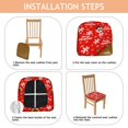 thumbnail image 4 of Red Christmas Snowman Seat Covers for Dining Room Chairs Set Of 6,Stretch Printed Washable Chair Seat Cover with Elastic Ties and Button,Removable Waterproof Couch Cushion Covers, 4 of 6