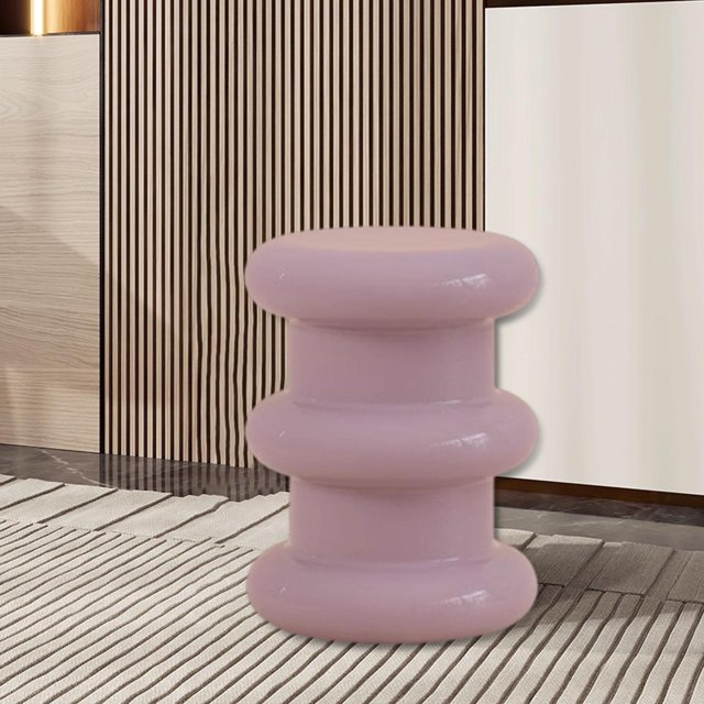 Elodie Table d'Appoint de Salon Moderne Petit Pouf pour Entrée Salon Salle de Jeux Violet