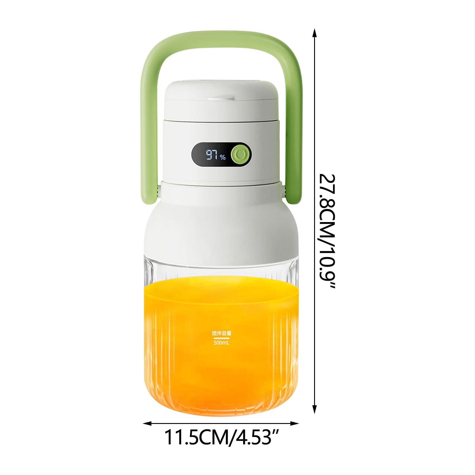 Portable Usb Rechargeable Juicer Blender With Extra Handle Lid For Travel Sports Smoothie Personal Size 1000Ml