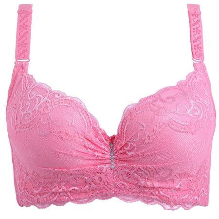 Elainilye Fashion Womens Bra Wirefree Gathering Bra Casual Minimizer Bra