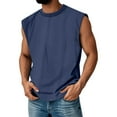thumbnail image 5 of BRDFRL Sleeveless Shirts for Men Vintage Crew Neck Gym Tops Navy M, 5 of 5