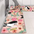 thumbnail image 2 of Kitchen Rugs Sets Of 2,Pink Boston Terrier and Flower Anti Fatigue Kitchen Mat Rugs Non Slip Washable,Decorative Kitchen Floor Mats for Kitchen,Sink,Laundry,17"X47", 2 of 5