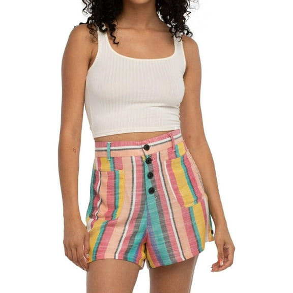 Hurley Womens Button Front Casual Walking Shorts, Multicoloured, Medium