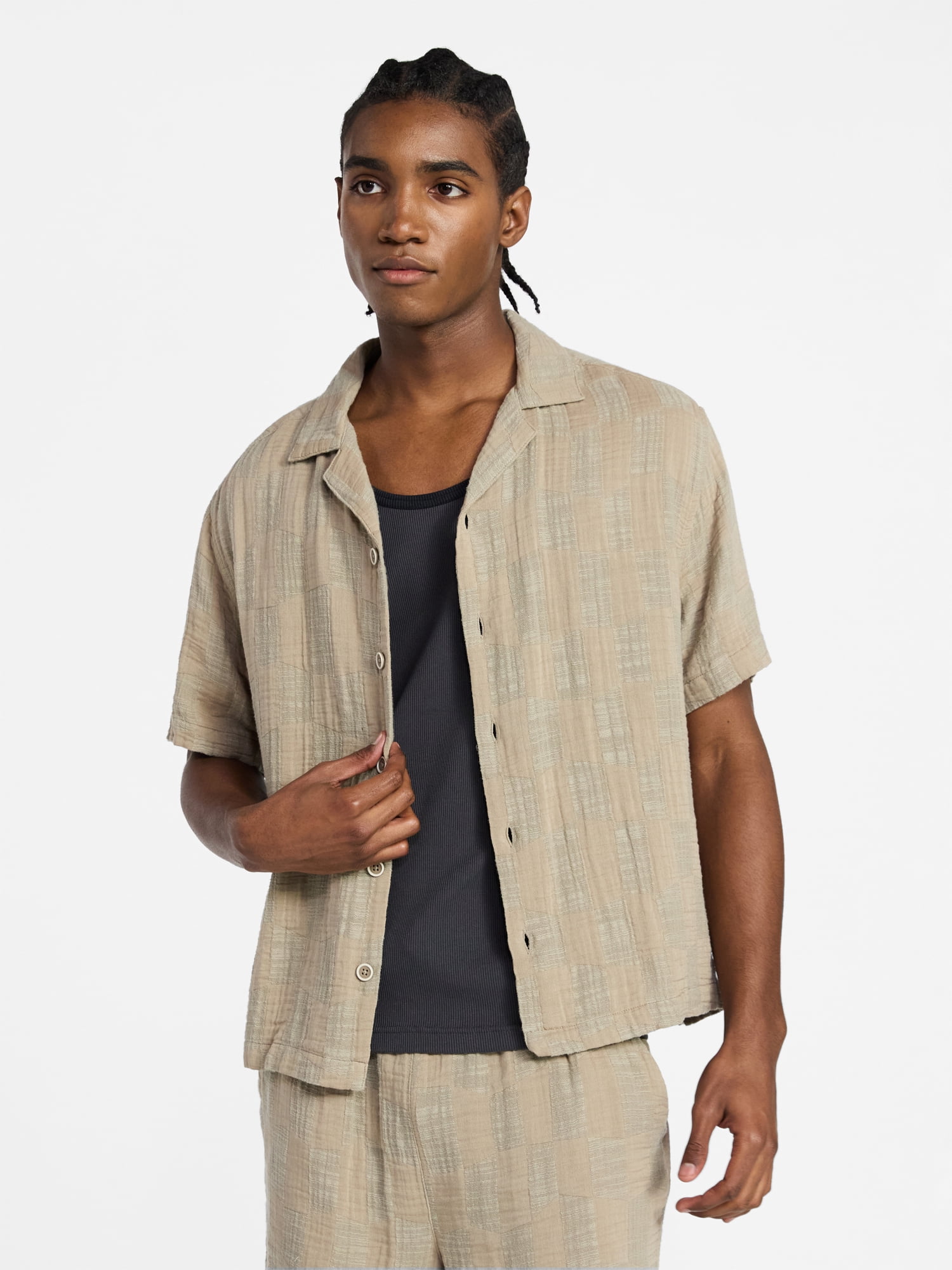 ON BUTTON DOWN/ノルウェーの森 Short Sleeve Knit Shirt ~ Umber De Stijl – 3sixteen