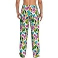 thumbnail image 3 of Goofa Watercolor Flowers Printed Soft Pajama Pants for Men, Wide Leg Comfy Casual Lounge Yoga Pants-Small, 3 of 9