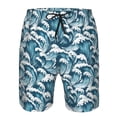 thumbnail image 3 of Balery Ocean Waves Traje de Baño Estilo Hawaiano para Hombre, Shorts de Secado Rápido con Bolsillos-X-Large, 3 of 6