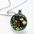 thumbnail image 2 of Saint Patrick's Day Elegant Glass Circular Pendant Necklace Jewelry, 2 of 5