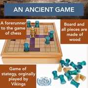 WE Games Kings Table Wooden Board Game, Tablut Viking Strategy Game
