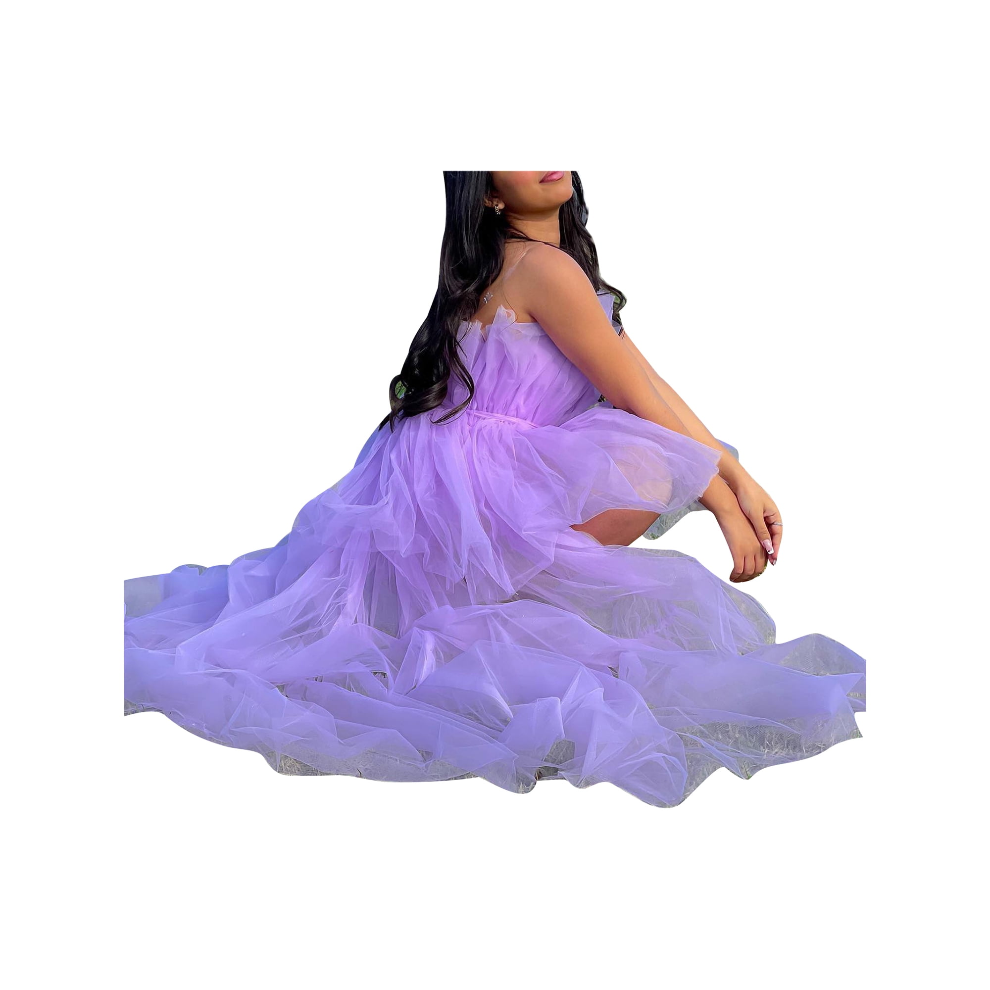 Boiiwant Women s Tiered High Low Prom Dress Bow Sash Tulle Homecoming Pageant Dresses Off Shoulder Ruffle Tutu Long Puffy Gown Party Cocktail Gown Fairy Dress Walmart