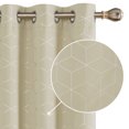 thumbnail image 1 of Cortinas opacas Deconovo con estampado de diamantes plateados, aislantes térmicos, con ojales, beige/diamante, 42 x 72 pulgadas, para ventanas de dormitorio, 1 of 6