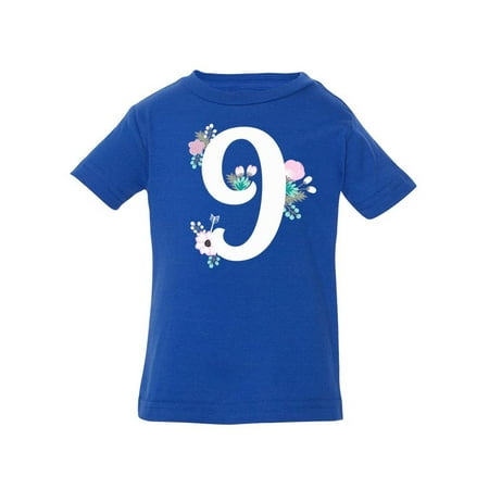 

Number 9 With Flowers T-Shirt Infant -Image by Shutterstock 12 Months