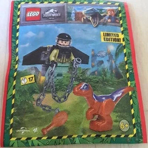 LEGO Jurassic World: Ranger Minifigure with Jetpack and Baby Raptor