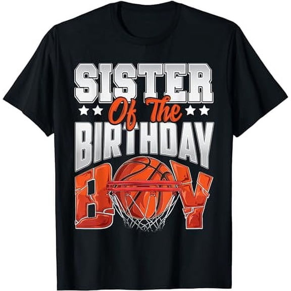 Sister basketball birthday Boy Family Baller b-day Party T-Shirt
