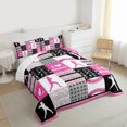 thumbnail image 3 of Feelyou Kids Cartoon Golf Queen Comforter Set, Est Sleep Sports Bedding Sets, Pink Stripes Stars Print Reversible Bedding Comforter Set, Super Cozy Room Decor, 3-Piece, 3 of 8