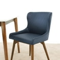 thumbnail image 6 of Robin Dining Chairs Set of 2 - Navy Blue Vegan Leather, Mid-Century Modern Style, Oak Legs, 18"x25"x32" - Perfect for Dining Room or Kitchen, 6 of 9