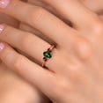 thumbnail image 4 of Gem Stone King 18K Rose Gold Plated Silver Emerald Envy Mystic Topaz and Red Garnet Engagement Ring for Women | 1.20 Cttw | Oval 7X5MM | Gemstone November Birthstone | Size 8, 4 of 6