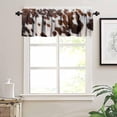 thumbnail image 2 of Cow Print Kitchen Valance Curtain,Rustic Western Cow Fur Skin Print Short Drapes Living Room Bedroom Cafe Rod Pocket Window Treatment 1 Panels Set 54" W x 18" L Inch, 2 of 6