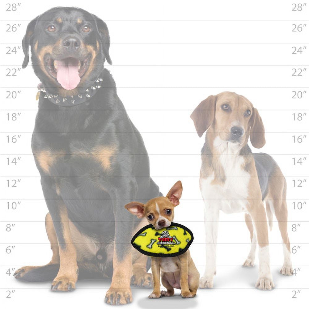 Tuffy Jr Odd Ball Yellow Bone, 2-Pack, Durable Plush Dog Toy