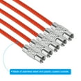 thumbnail image 4 of 4.3 Inch Wire Keychain Cable Stainless Steel Key Ring Loop, Red 5 Pack, 4 of 6