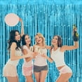 thumbnail image 4 of PandaTop Foil Fringe Curtain,3PCS 3.2FT x 6.5FT Metallic Tinsel Door Curtains Photo Booth Backdrop,for Birthday Bachelorette Bridal Baby Shower Party Decorations (Lake Blue), 4 of 8