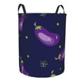 thumbnail image 2 of Balery Eggplant Round Laundry Basket with Handles Waterproof Freestanding Laundry Hamper for Clothes Toys in the Dorm and Family-Small, 2 of 8