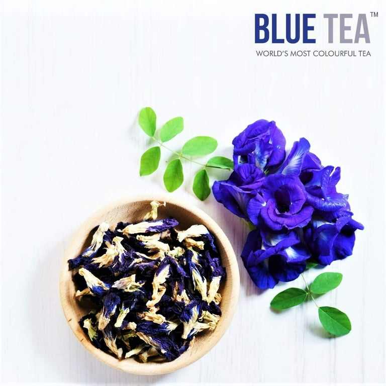 100% Organic Dried Butterfly Pea Flower Tea Clitoria Ternatea Herbal Tea/  Pure Organic Natural Herbal Blue Drink/ NON_GMO Herbal Blue Tea 