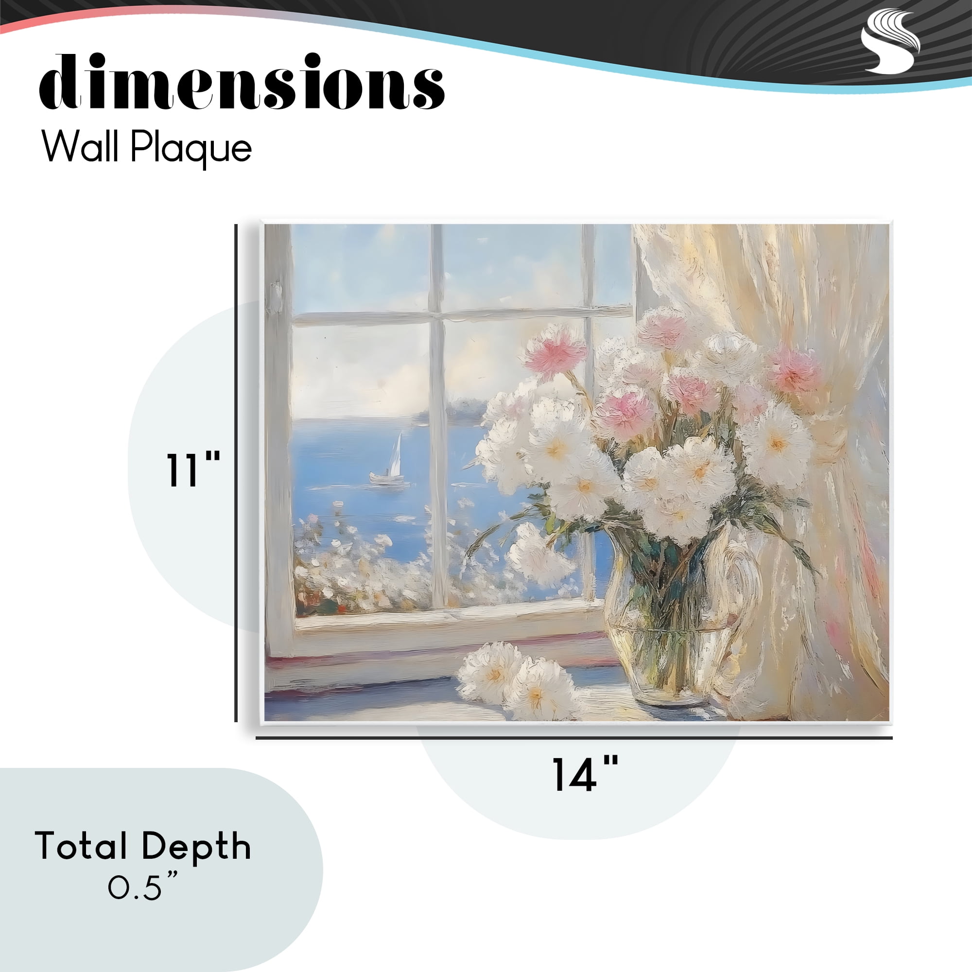 Stupell Industries Coastal View Floral Window Bouquet Wall Plaque Art, design by LSR Design Studio