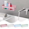 thumbnail image 1 of XWSHYW Estante de Baño Estante de Almacenamiento Rectangular Pegado Simple Estante de Almacenamiento de Artículos de Tocador Estante de Baño Estante de Baño, 1 of 7
